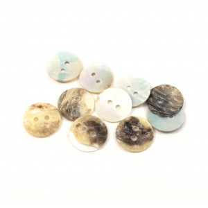 Natural mussel shell button with two holes*